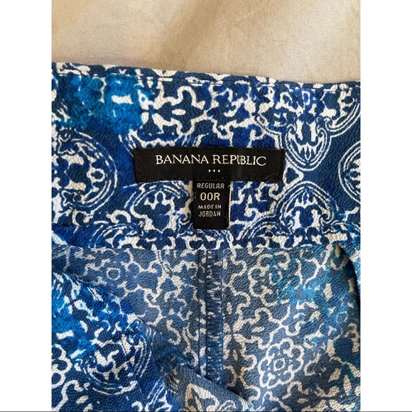 Banana Republic Blue Patterned Pant size 00R - Picture 5 of 5